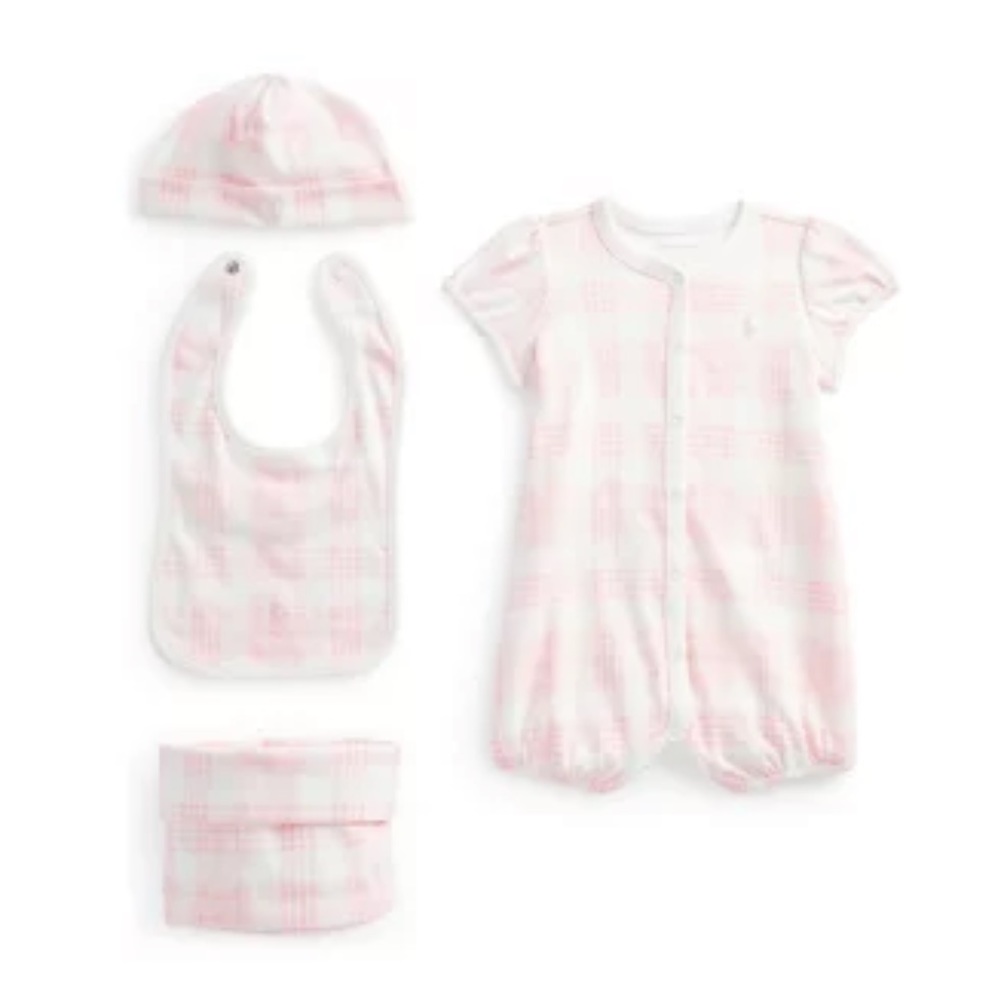 Ralph Lauren Childrenswear
Baby Girls Plaid 4-Piece Gift Set Size 6 Months